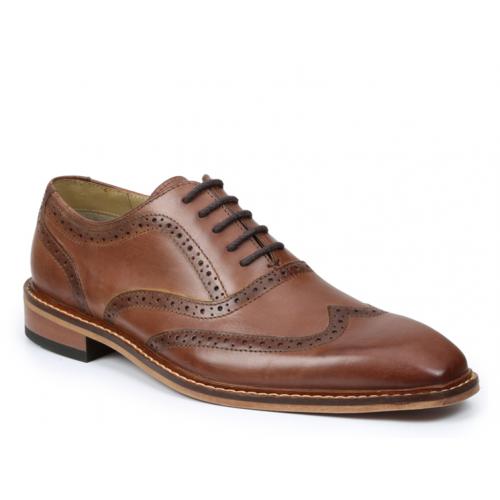 Giorgio Brutini "Rant" Brown / Dark Brown Wingtip Genuine Leather Shoes 25020